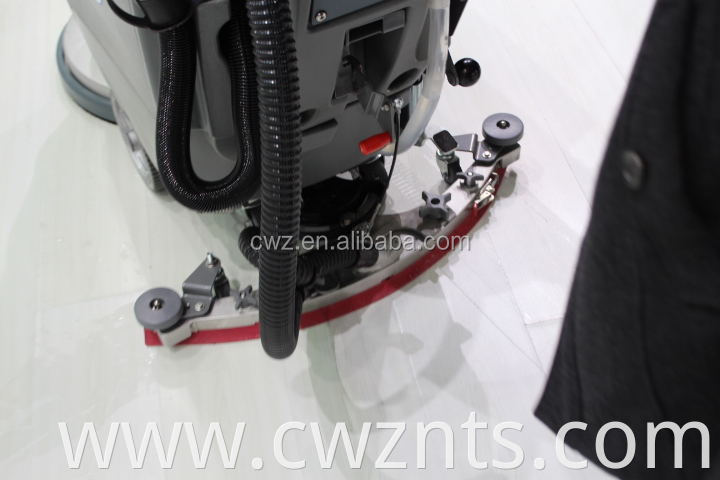 Auto single brush walk behind electric floor scrubber